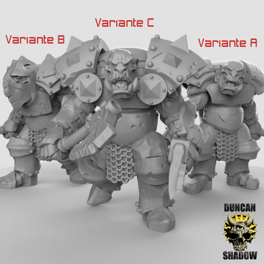 Gepanzerte Orks – 32mm Resin Miniaturen für Tabletop, Wargaming & Pen & Paper | Tabletop Elements by Duncan Shadow