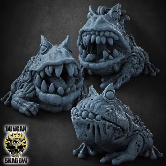 Plague Frogs 32mm Resin Miniatures for Tabletop Wargaming, DnD & Pathfinder - 3 Variants Design by Duncan Shadow
