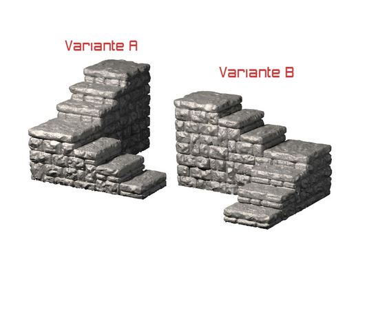 Dragonlock Winkeltreppe | Fat Dragon Games Dungeon Terrain | Rechts- & Linksläufig mit Miniaturen-Adaptern | 3D Druck für Tabletop (28–32 mm)