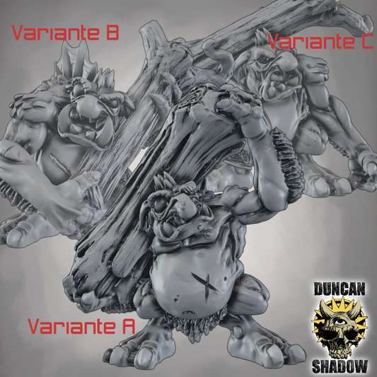 Baumstammwerfer Troll – 32mm Resin Miniatur für Tabletop, Wargaming & Pen & Paper | Design by Duncan Shadow