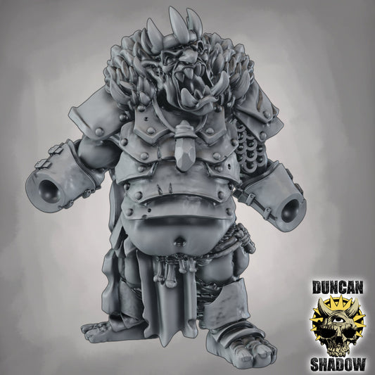 Troll König – 32mm Resin Miniatur mit wechselbaren Waffen & Schilden | Tabletop, Wargaming & Pen & Paper | Design by Duncan Shadow