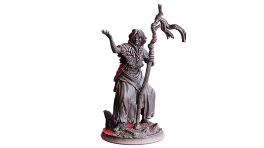 Grizha, Ash-Tongue | 32 mm Resin Miniatur (25 mm Base) | Flesh of Gods – The Devil’s Offspring | Chaotische Seherin & Kultfigur für Tabletop & Rollenspiel