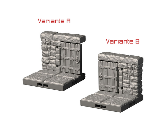 Dragonlock Versetzte Tür | Fat Dragon Games Dungeon Terrain | Links- & Rechtsversetzt mit Verbindern | 3D gedruckt (28–32 mm)