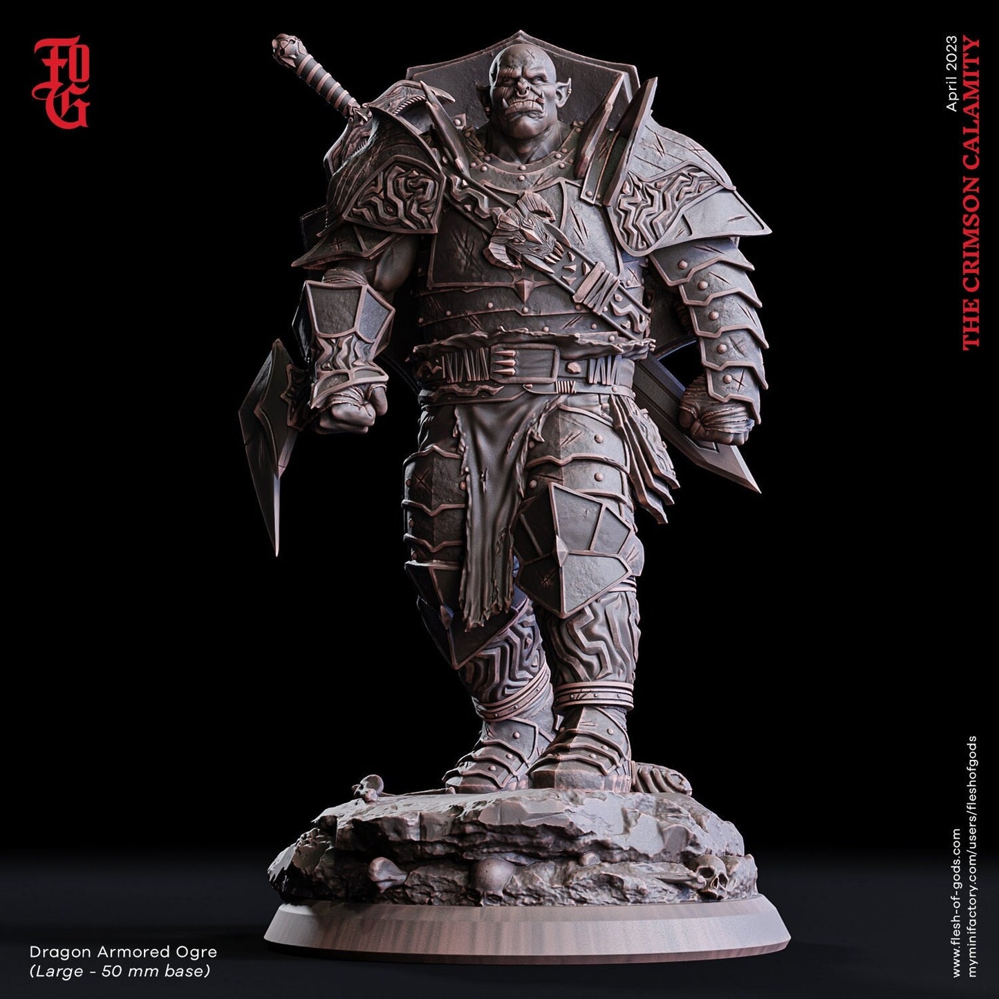 Oger in Drachenrüstung (Enemy) 32mm Tabletop Fantasy D&D Dungeons and Dragons Pathfinder DSA Flesh of Gods