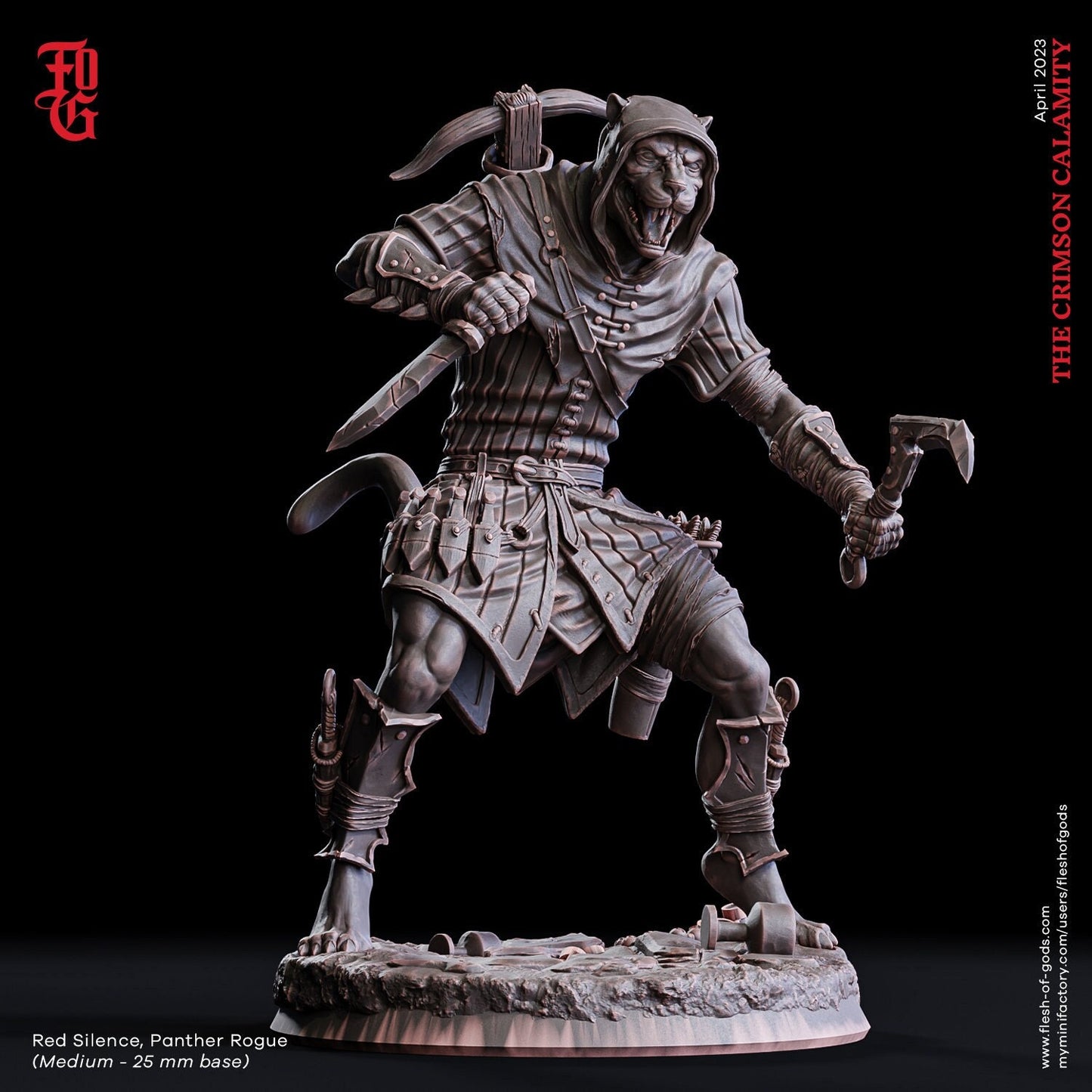 Red Silence, Panther Schurke (Hero) 32mm Tabletop Fantasy D&D Dungeons and Dragons Pathfinder DSA Flesh of Gods