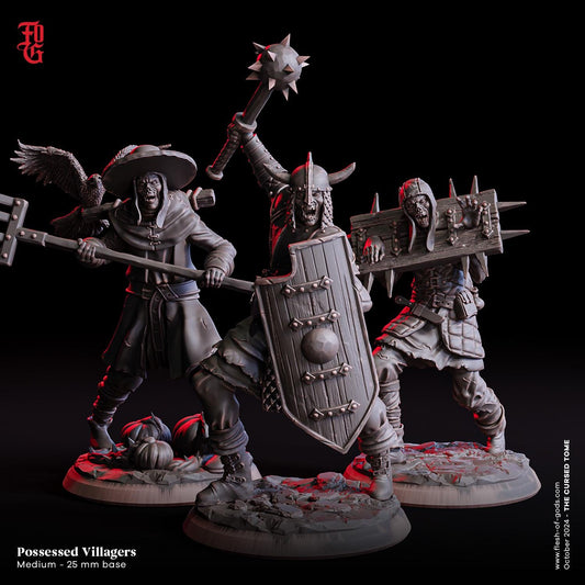 Possessed Villagers in 3 Variations (Enemy) 32mm Tabletop Fantasy D&D Dungeons and Dragons Pathfinder DSA Flesh of Gods