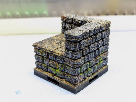 Dungeon - Erhöhung mit Ecke - 3D gedruckt - Gelände - Terrain - Fat Dragon Games 28mm - Ultimate Dragonlock - Scenery - Terrain