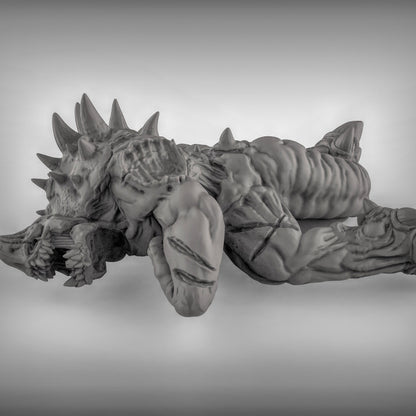 Toter Kaiju – ABS-Miniatur für Wargaming oder Pen und Paper
