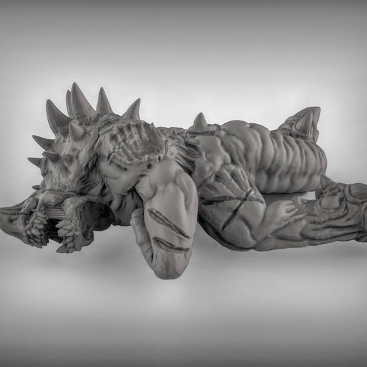 Toter Kaiju – ABS-Miniatur für Wargaming oder Pen und Paper