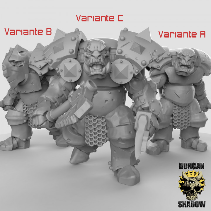 Gepanzerte Orks – 32mm Resin Miniaturen für Tabletop, Wargaming & Pen & Paper | Tabletop Elements by Duncan Shadow