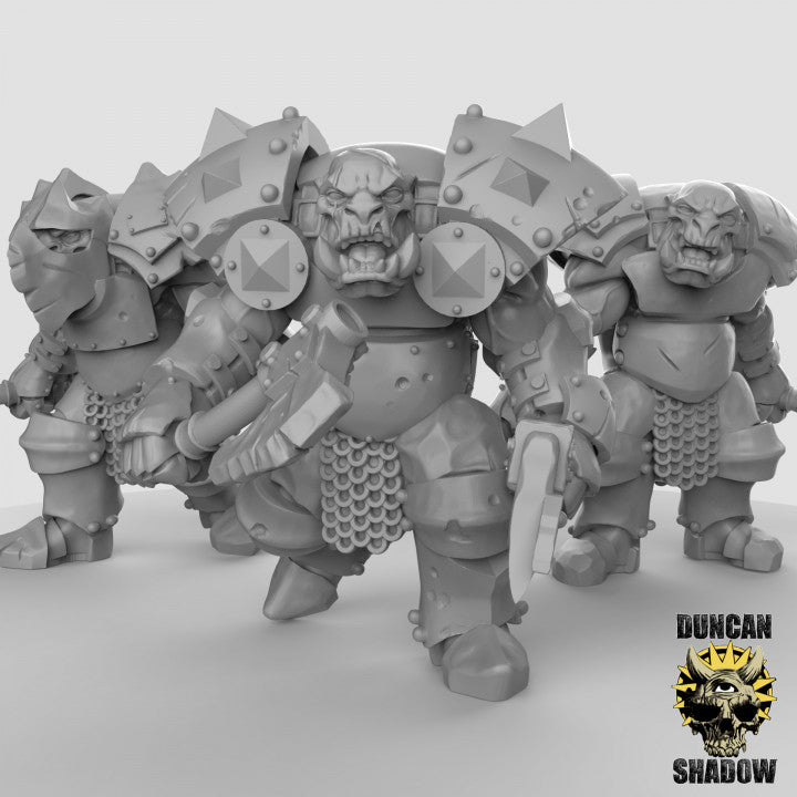 Gepanzerte Orks – 32mm Resin Miniaturen für Tabletop, Wargaming & Pen & Paper | Tabletop Elements by Duncan Shadow