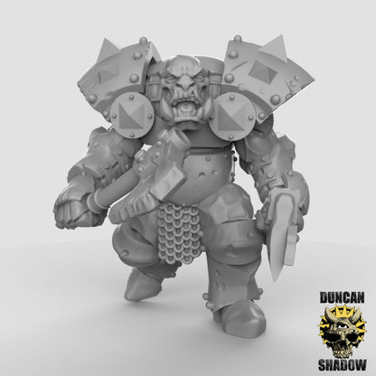 Gepanzerte Orks – 32mm Resin Miniaturen für Tabletop, Wargaming & Pen & Paper | Tabletop Elements by Duncan Shadow