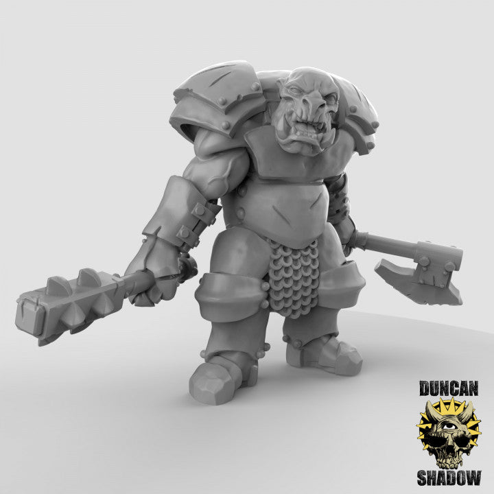 Gepanzerte Orks – 32mm Resin Miniaturen für Tabletop, Wargaming & Pen & Paper | Tabletop Elements by Duncan Shadow
