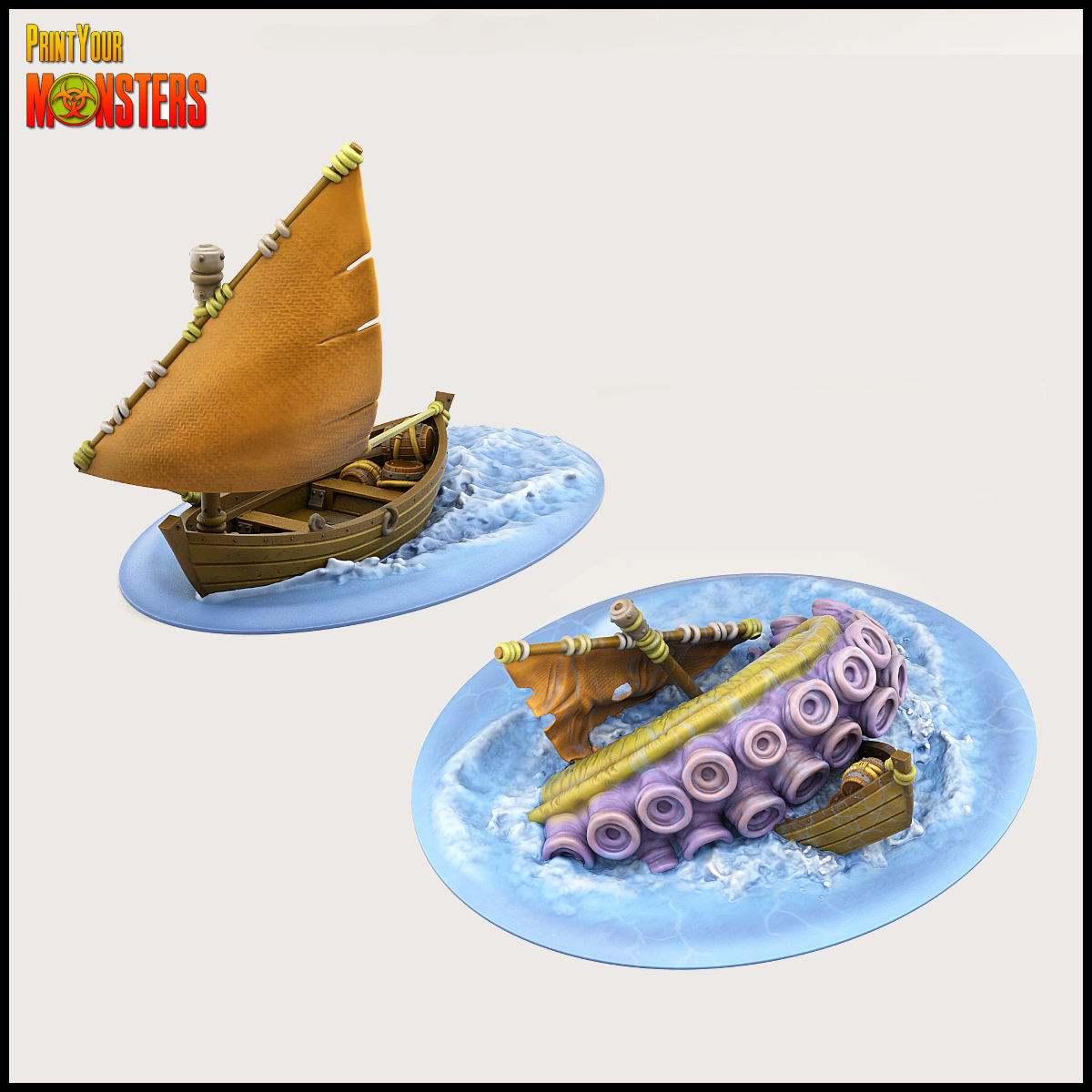 Resin-Miniatur „Boot – Ocean Pack Edition“ | 3D-Druck für Tabletop & Rollenspiel | Print Your Monster