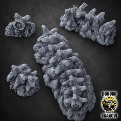 Bone Spine Ridge Terrain - 32mm Tabletop Scatter for Wargaming, D&D, Pathfinder, DSA - 4 Variants by Duncan Shadow