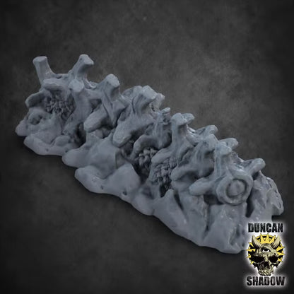 Bone Spine Ridge Terrain - 32mm Tabletop Scatter for Wargaming, D&D, Pathfinder, DSA - 4 Variants by Duncan Shadow