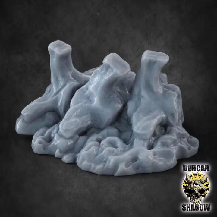 Bone Spine Ridge Terrain - 32mm Tabletop Scatter for Wargaming, D&D, Pathfinder, DSA - 4 Variants by Duncan Shadow