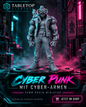 Cyberpunk Miniature with Cyber Arms - 32mm Resin Sci-Fi Figure for Tabletop Wargaming, DnD, Pathfinder RPG
