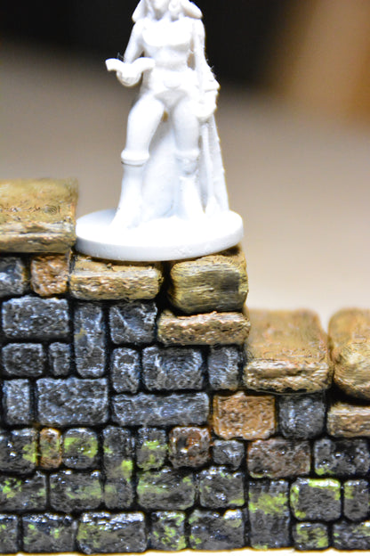 Dragonlock Winkeltreppe | Fat Dragon Games Dungeon Terrain | Rechts- & Linksläufig mit Miniaturen-Adaptern | 3D Druck für Tabletop (28–32 mm)