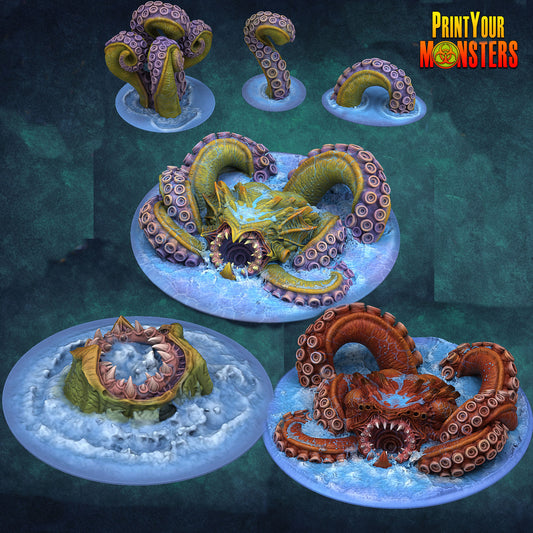 Kraken der Tiefsee – Ocean Pack Edition | 3D-gedruckte Miniaturen aus Resin | Für Tabletop & Rollenspiel