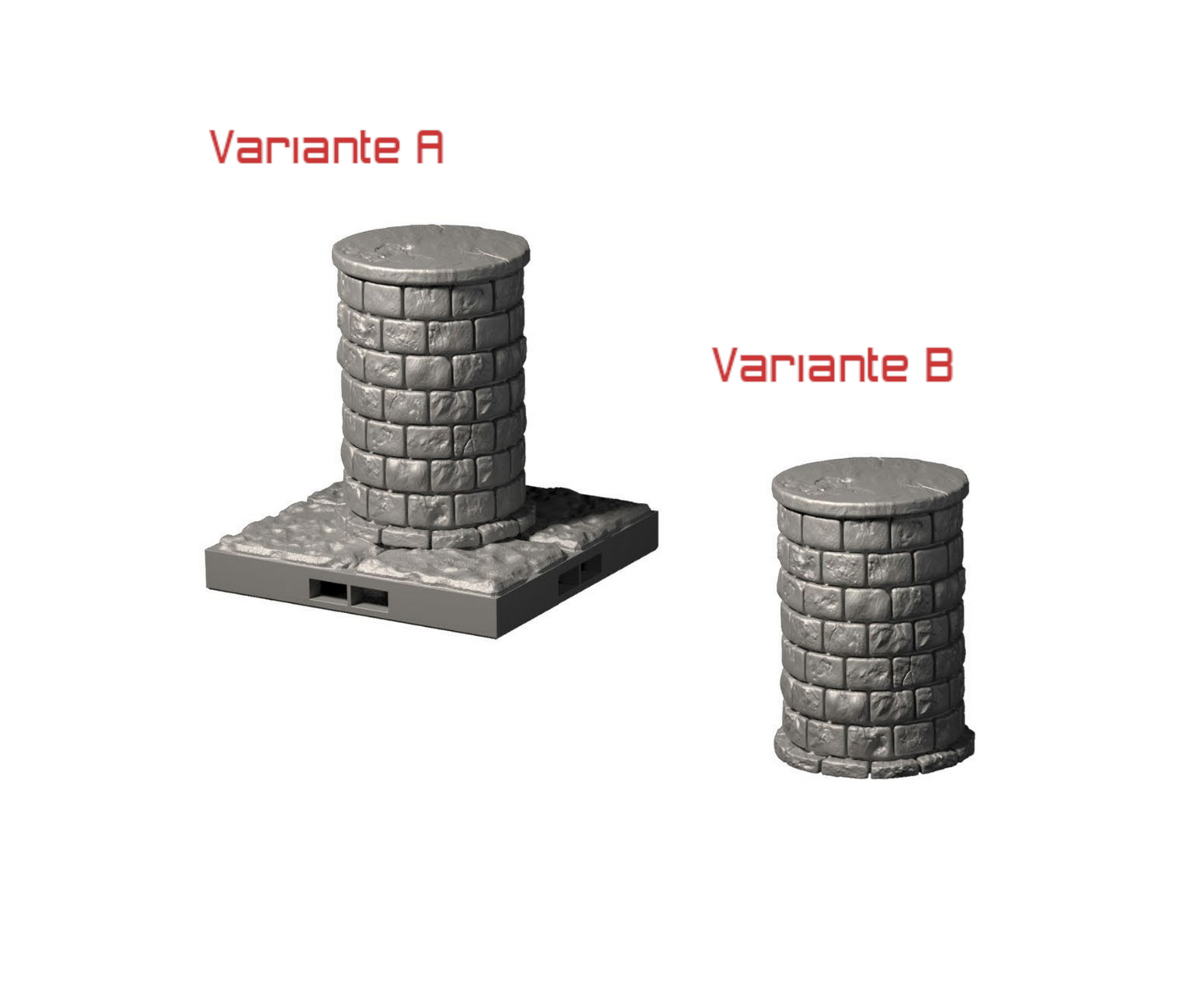 Dragonlock Säulenelement | Fat Dragon Games Dungeon Terrain | 3D gedruckte Säule mit/ohne Base für Tabletop (28–32 mm)