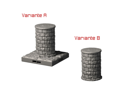 Dragonlock Säulenelement | Fat Dragon Games Dungeon Terrain | 3D gedruckte Säule mit/ohne Base für Tabletop (28–32 mm)