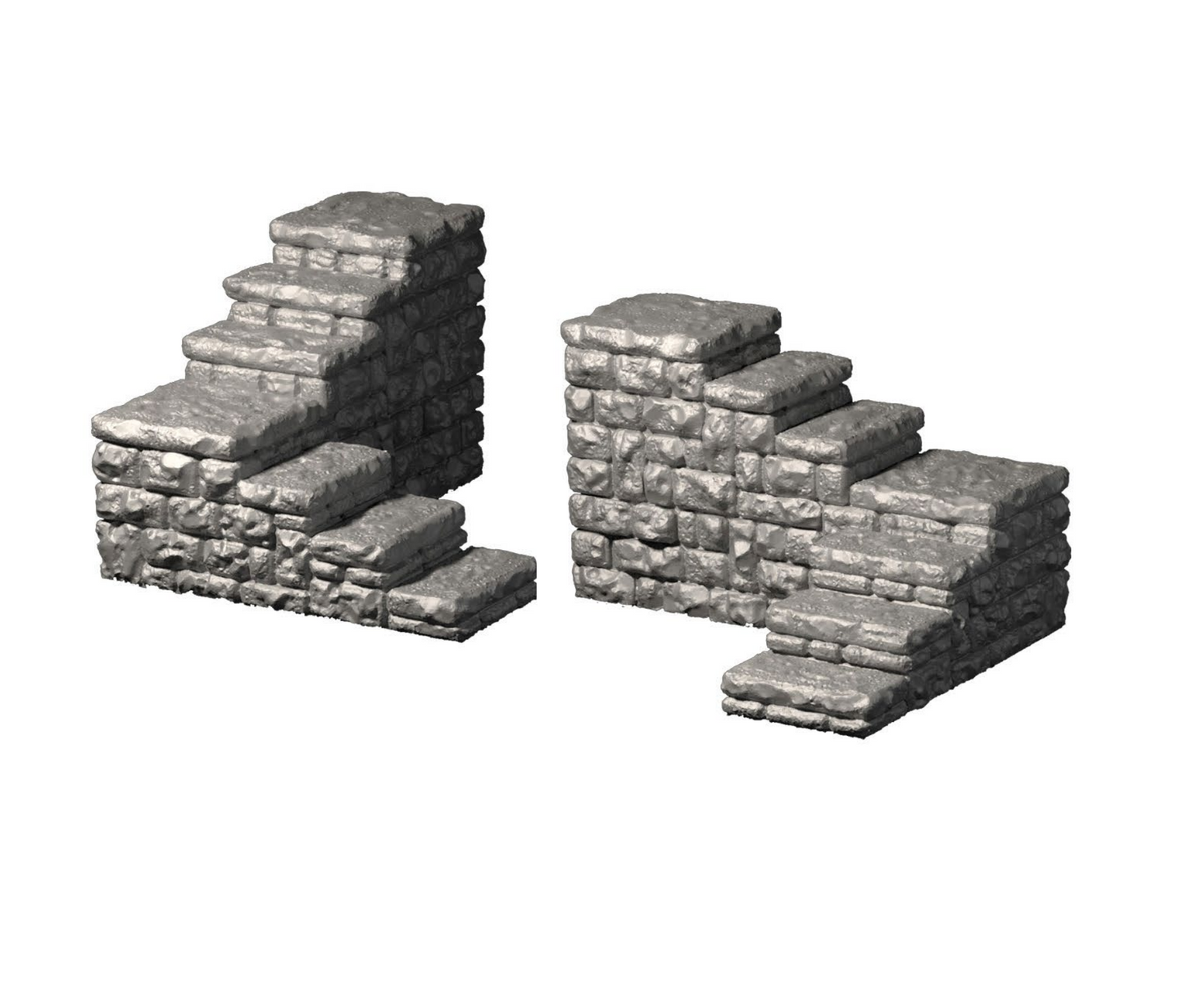Dragonlock Winkeltreppe | Fat Dragon Games Dungeon Terrain | Rechts- & Linksläufig mit Miniaturen-Adaptern | 3D Druck für Tabletop (28–32 mm)