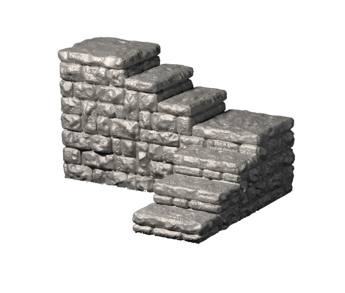 Dragonlock Winkeltreppe | Fat Dragon Games Dungeon Terrain | Rechts- & Linksläufig mit Miniaturen-Adaptern | 3D Druck für Tabletop (28–32 mm)