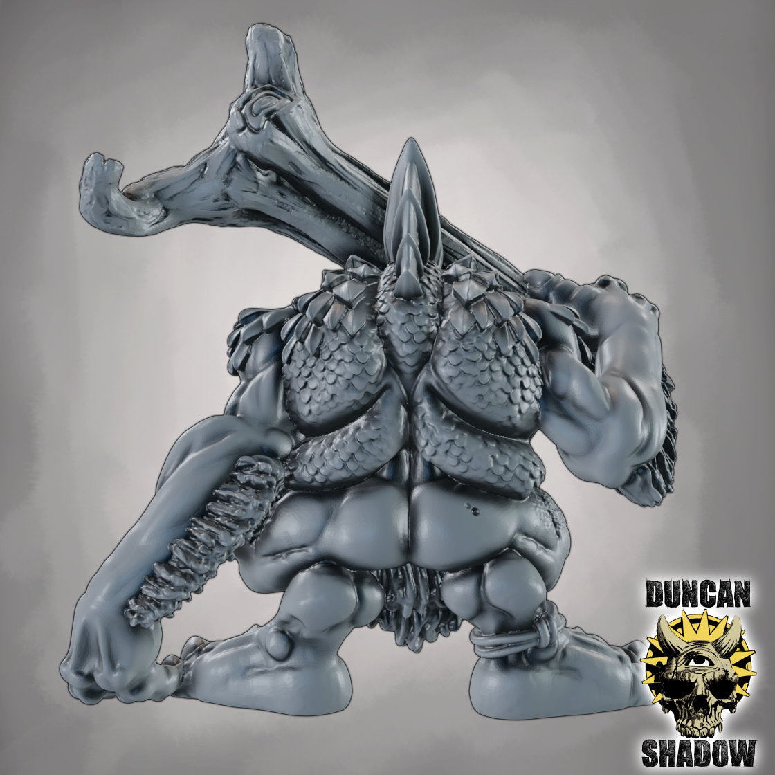 Baumstammwerfer Troll – 32mm Resin Miniatur für Tabletop, Wargaming & Pen & Paper | Design by Duncan Shadow