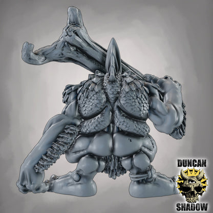 Baumstammwerfer Troll – 32mm Resin Miniatur für Tabletop, Wargaming & Pen & Paper | Design by Duncan Shadow