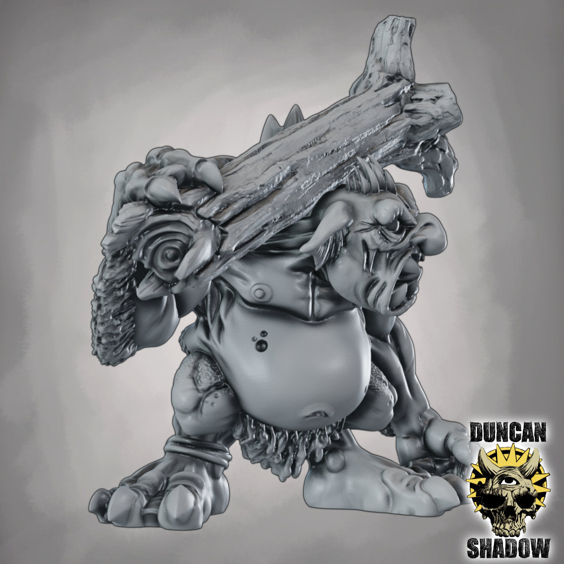 Baumstammwerfer Troll – 32mm Resin Miniatur für Tabletop, Wargaming & Pen & Paper | Design by Duncan Shadow
