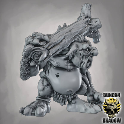 Baumstammwerfer Troll – 32mm Resin Miniatur für Tabletop, Wargaming & Pen & Paper | Design by Duncan Shadow