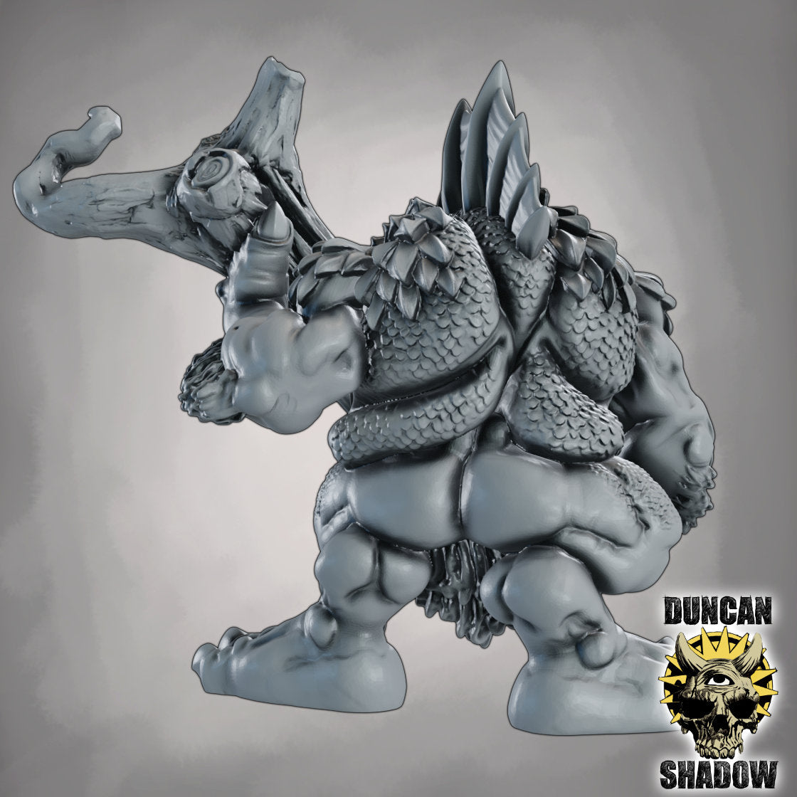 Baumstammwerfer Troll – 32mm Resin Miniatur für Tabletop, Wargaming & Pen & Paper | Design by Duncan Shadow