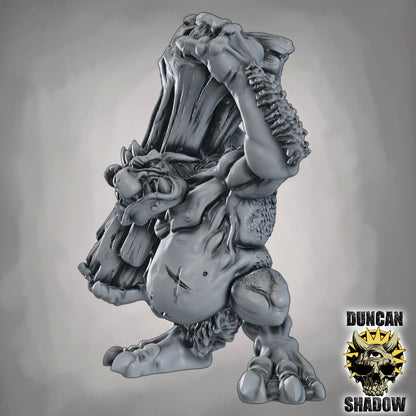 Baumstammwerfer Troll – 32mm Resin Miniatur für Tabletop, Wargaming & Pen & Paper | Design by Duncan Shadow