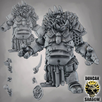 Troll König – 32mm Resin Miniatur mit wechselbaren Waffen & Schilden | Tabletop, Wargaming & Pen & Paper | Design by Duncan Shadow