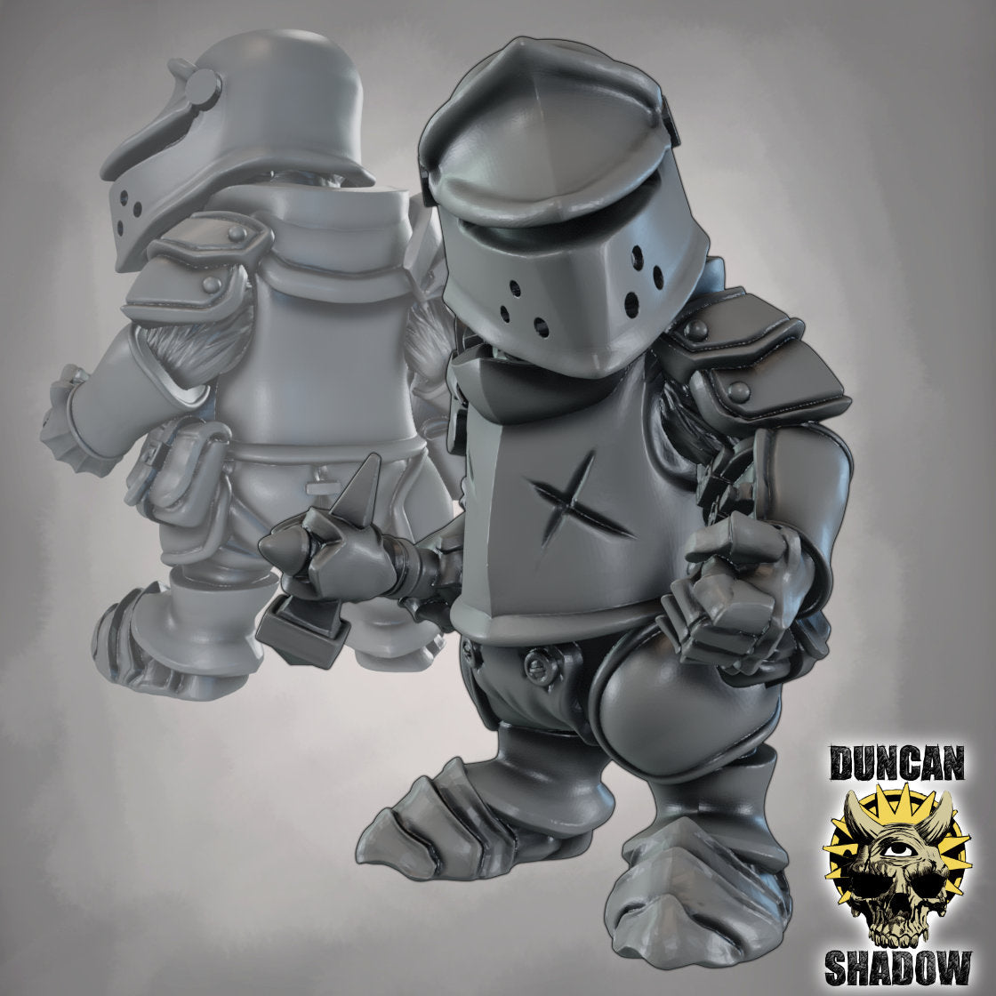Krieger des Dachs-Volks mit Kriegshammer – 32mm Resin Miniaturen für Tabletop, Wargaming & Pen & Paper | Design by Duncan Shadow