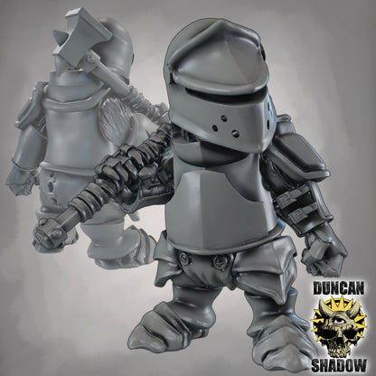 Krieger des Dachs-Volks mit Kriegshammer – 32mm Resin Miniaturen für Tabletop, Wargaming & Pen & Paper | Design by Duncan Shadow
