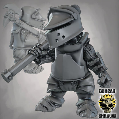 Krieger des Dachs-Volks mit Streitaxt – 32mm Resin Miniaturen für Tabletop, Wargaming & Pen & Paper | Design by Duncan Shadow