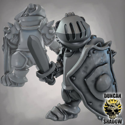 Krieger des Dachs-Volks mit Schwert & Schild – 32mm Resin Miniaturen für Tabletop, Wargaming & Pen & Paper | Design by Duncan Shadow