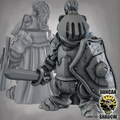 Krieger des Dachs-Volks mit Schwert & Schild – 32mm Resin Miniaturen für Tabletop, Wargaming & Pen & Paper | Design by Duncan Shadow