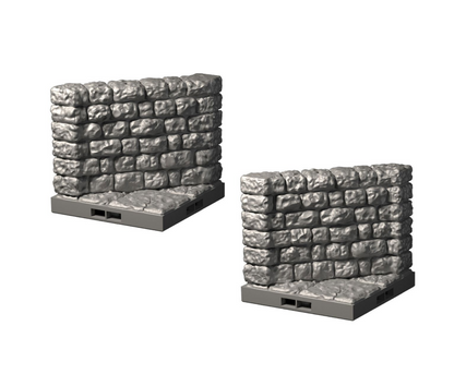 Diagonale Dungeon-Wand | Dragonlock Terrain von Fat Dragon Games | 3D gedrucktes Modul für Tabletop & Rollenspiel (28–32 mm)
