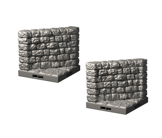Diagonale Dungeon-Wand | Dragonlock Terrain von Fat Dragon Games | 3D gedrucktes Modul für Tabletop & Rollenspiel (28–32 mm)