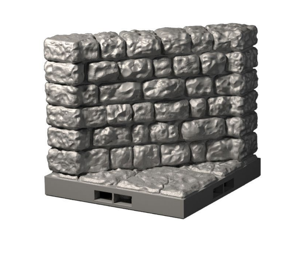 Diagonale Dungeon-Wand | Dragonlock Terrain von Fat Dragon Games | 3D gedrucktes Modul für Tabletop & Rollenspiel (28–32 mm)