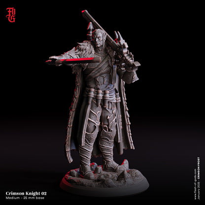 Chevalier Pourpre 02 – Figurine 32mm en résine | Flesh of Gods – Crimson Frost | Figurine Tabletop & RPG