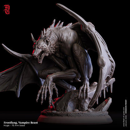 Frostfang, Vampyr Beist – 32mm Miniatur i Resin | Flesh of Gods – Crimson Frost | Tabletop & RPG Figur