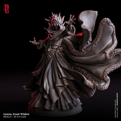 Lysere, Frost Widow – 32mm Resin Miniature | Flesh of Gods – Crimson Frost | Tabletop & RPG Figure