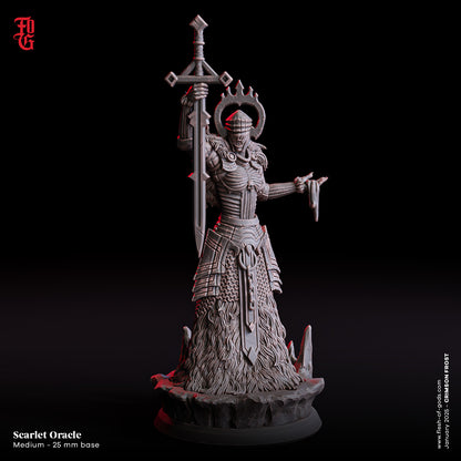 Scarlet Oracle – 32mm Miniatur aus Resin | Flesh of Gods – Crimson Frost | Tabletop & RPG Figur