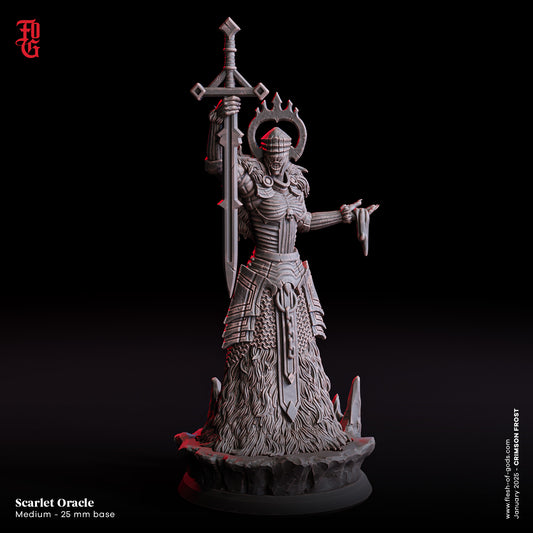 Scarlet Oracle – 32mm Miniatur aus Resin | Flesh of Gods – Crimson Frost | Tabletop & RPG Figur