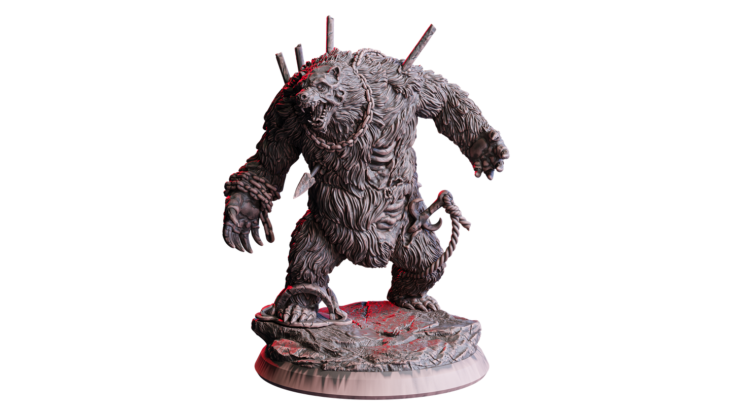 Ours de Sang – Figurine 32mm en résine | Flesh of Gods – Crimson Frost | Figurine Tabletop & RPG