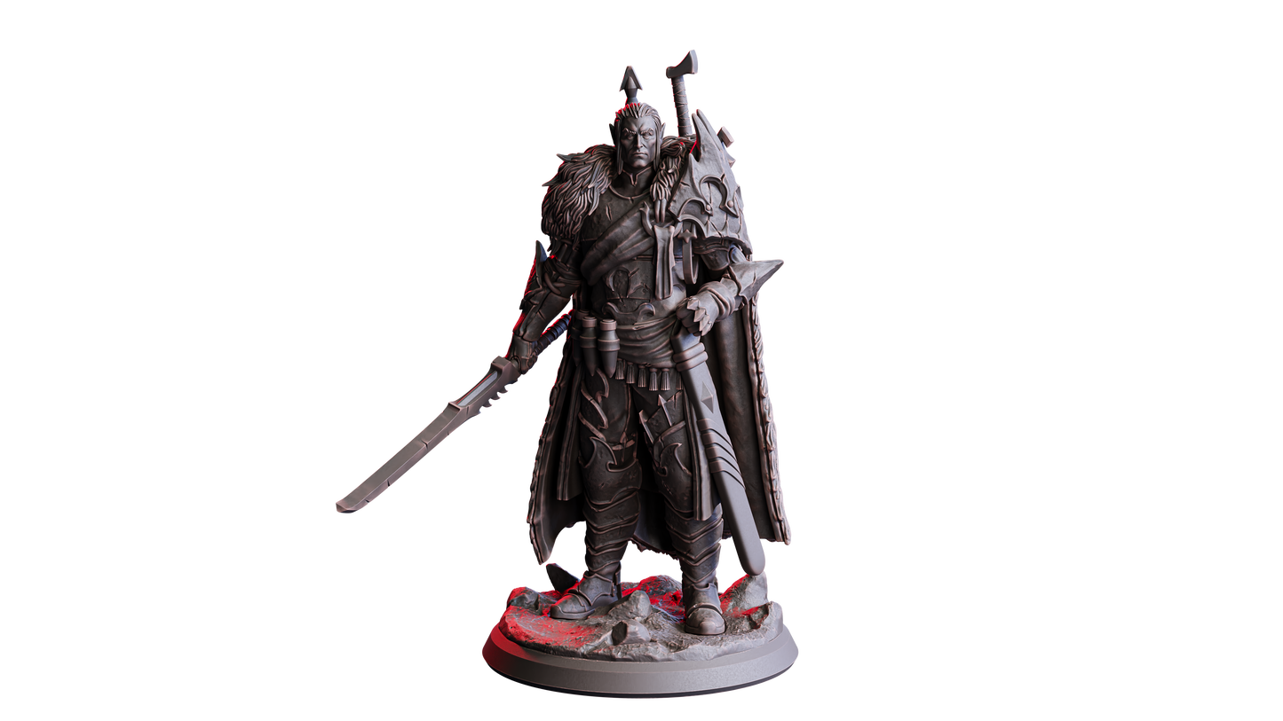 Cavaleiro Carmesim 01 – Miniatura de 32mm em Resina | Flesh of Gods – Crimson Frost | Figura para Tabletop & RPG